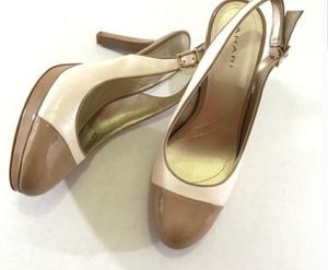 Tahari London Tan & Khaki Slingback Heels, Size 8